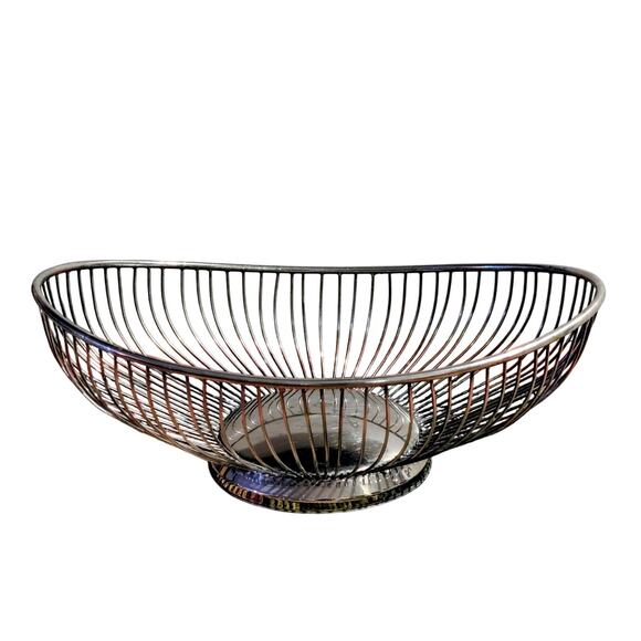 Antique/Vintage Leonard Silver Plated Wire Bread Fruit Basket Made in Hong Kong - Picture 1 of 7